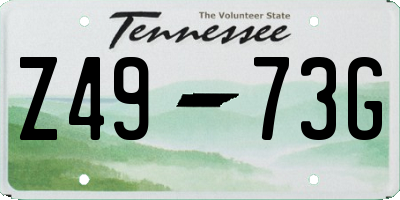 TN license plate Z4973G