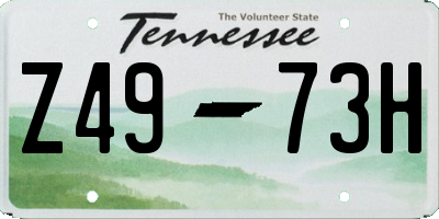 TN license plate Z4973H