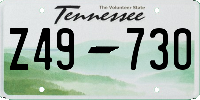 TN license plate Z4973O
