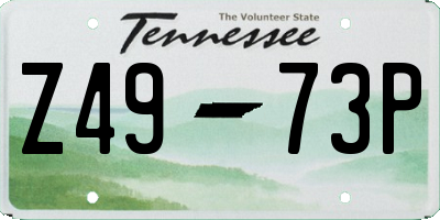 TN license plate Z4973P