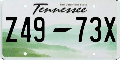 TN license plate Z4973X