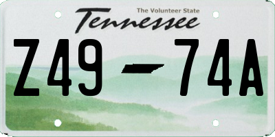 TN license plate Z4974A