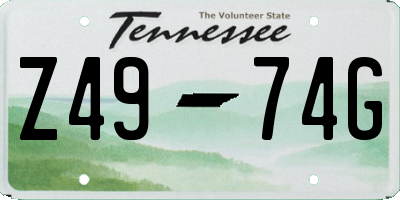 TN license plate Z4974G