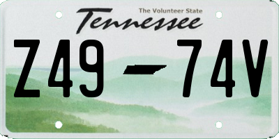 TN license plate Z4974V