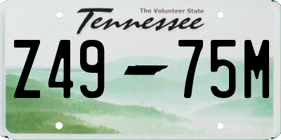 TN license plate Z4975M
