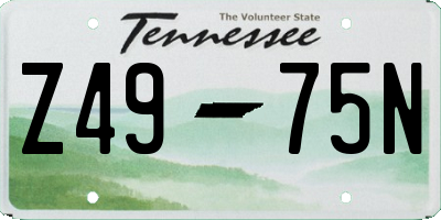 TN license plate Z4975N