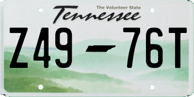 TN license plate Z4976T