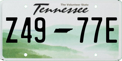 TN license plate Z4977E