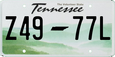 TN license plate Z4977L