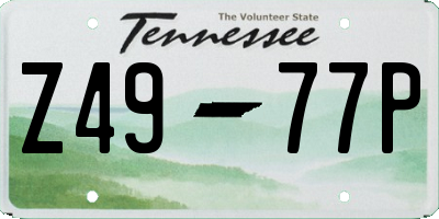 TN license plate Z4977P