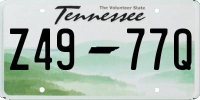 TN license plate Z4977Q