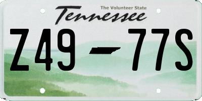 TN license plate Z4977S
