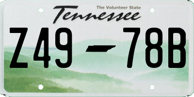 TN license plate Z4978B