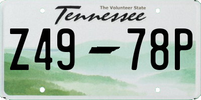 TN license plate Z4978P