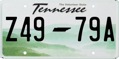 TN license plate Z4979A