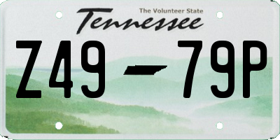 TN license plate Z4979P