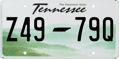 TN license plate Z4979Q