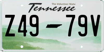 TN license plate Z4979V