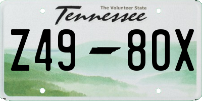 TN license plate Z4980X