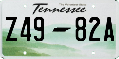 TN license plate Z4982A