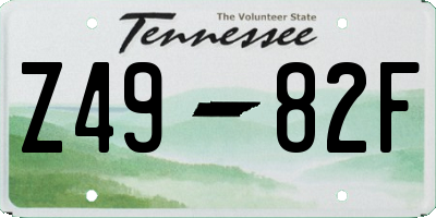TN license plate Z4982F