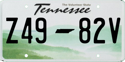 TN license plate Z4982V