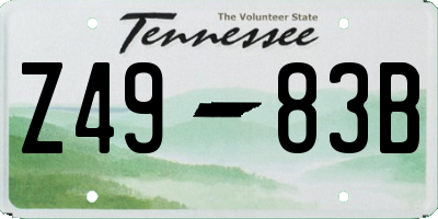 TN license plate Z4983B