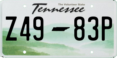 TN license plate Z4983P