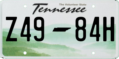 TN license plate Z4984H