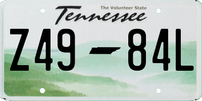 TN license plate Z4984L