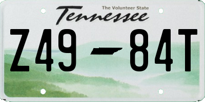 TN license plate Z4984T