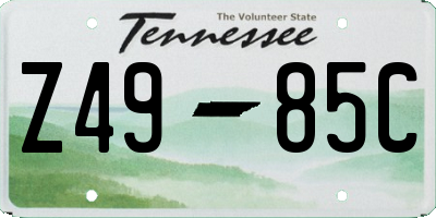 TN license plate Z4985C