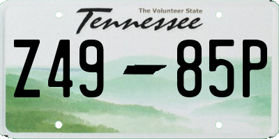 TN license plate Z4985P