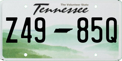 TN license plate Z4985Q