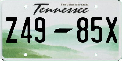 TN license plate Z4985X