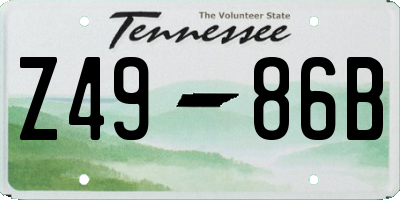 TN license plate Z4986B