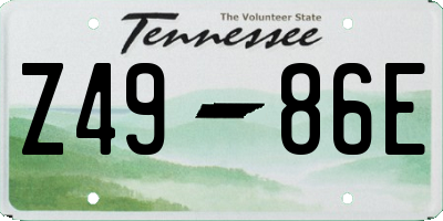 TN license plate Z4986E