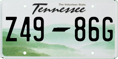 TN license plate Z4986G
