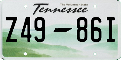 TN license plate Z4986I