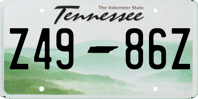 TN license plate Z4986Z