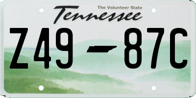 TN license plate Z4987C