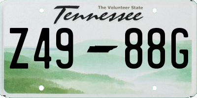 TN license plate Z4988G
