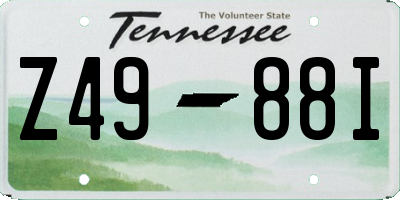 TN license plate Z4988I