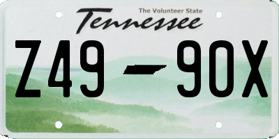 TN license plate Z4990X