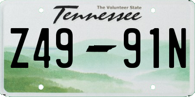 TN license plate Z4991N