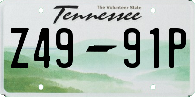 TN license plate Z4991P
