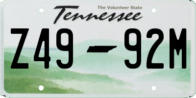 TN license plate Z4992M