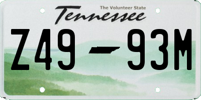 TN license plate Z4993M
