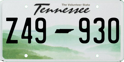 TN license plate Z4993O