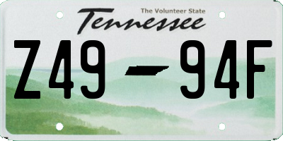 TN license plate Z4994F